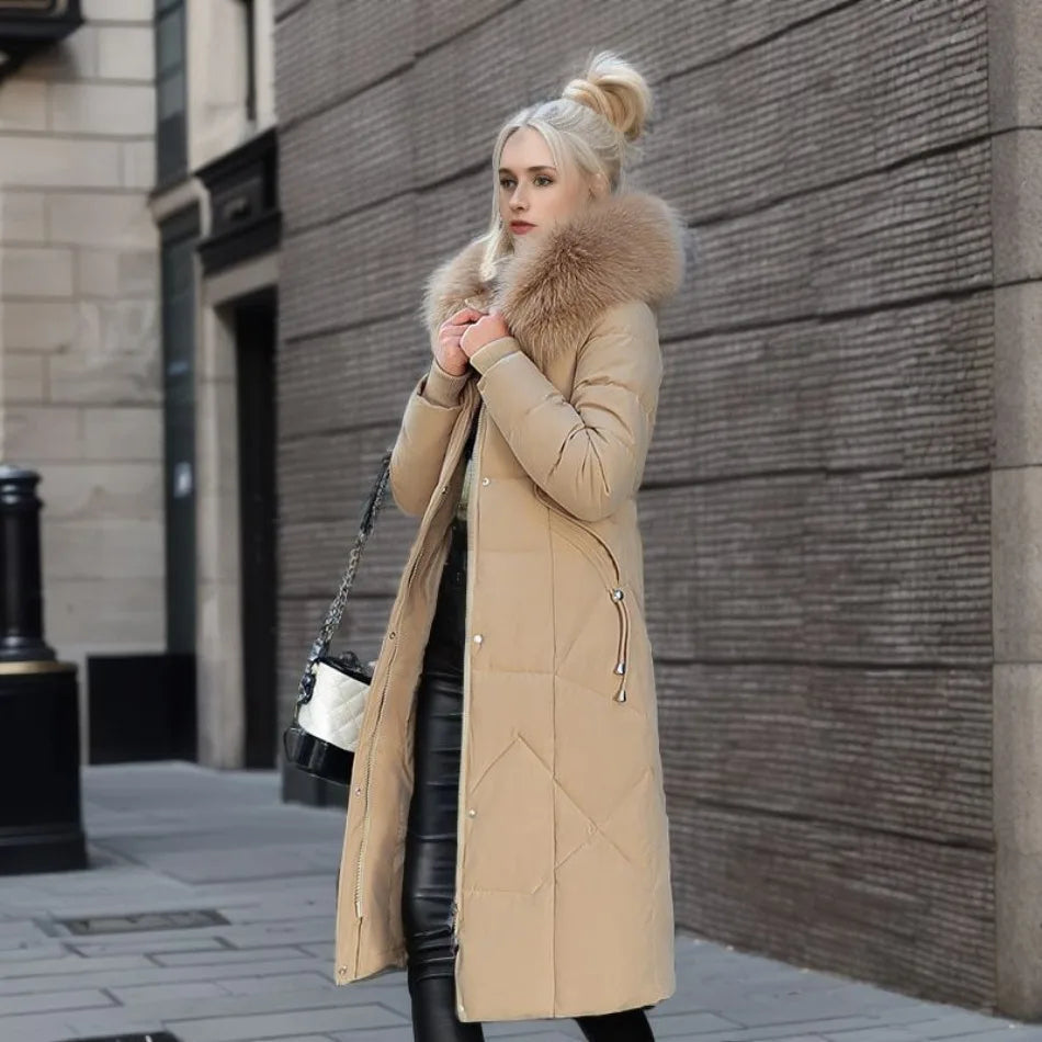 Dulcira | Long Winter Coat with Fur Hood