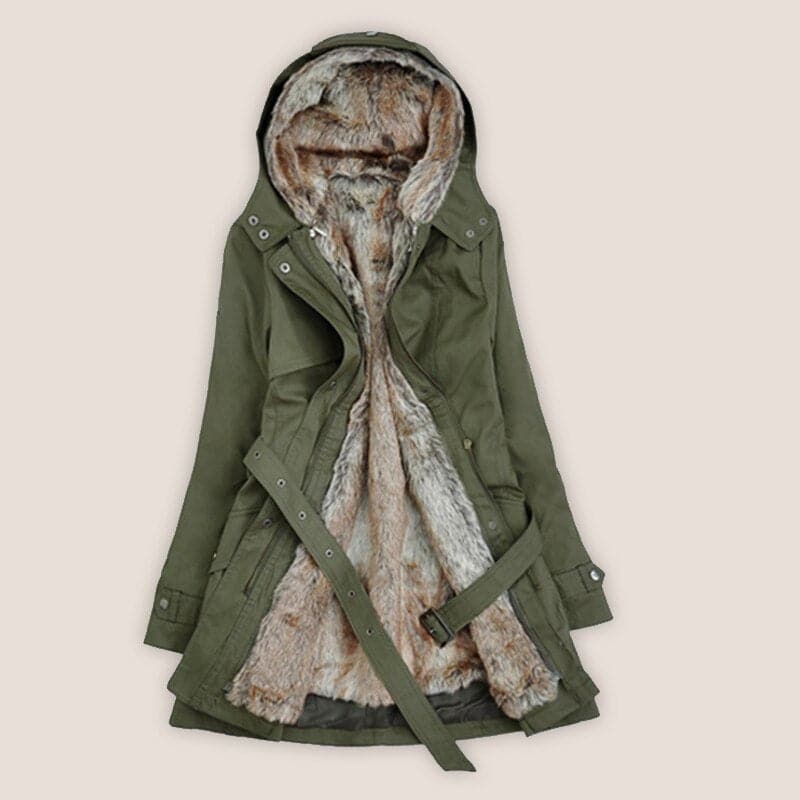 Dulcira | Faux Fur Lined Parka Hooded Parka Up To The Middle Of The Thigh