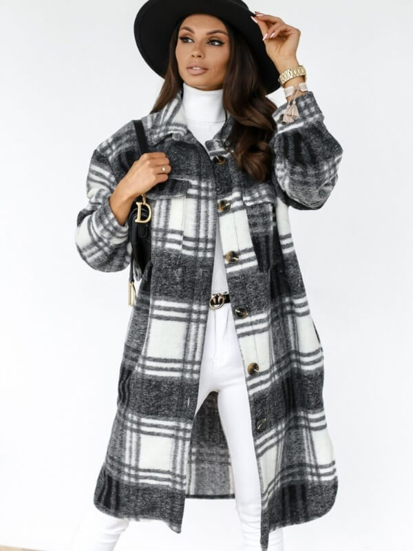 Dulcira | Long Checkered Women's Coat