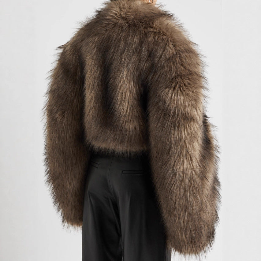 Women's Luxurious Faux Fur Cropped Bolero