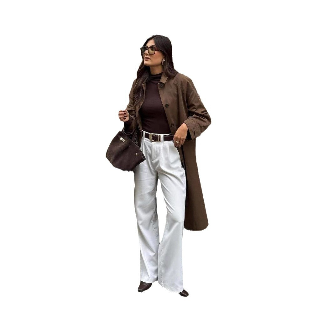 Dulcira | Women's stylish trench coat jacket with casual cut and belt