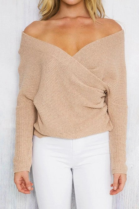 Dulcira | Women's wrap sweater with deep V-neck and casual fit