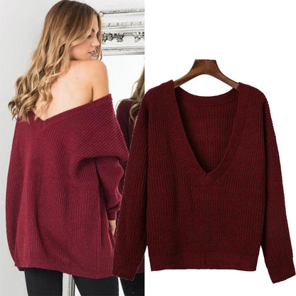 Dulcira | Women’s Knitted Sweater With Deep V-Neck and Casual Fit