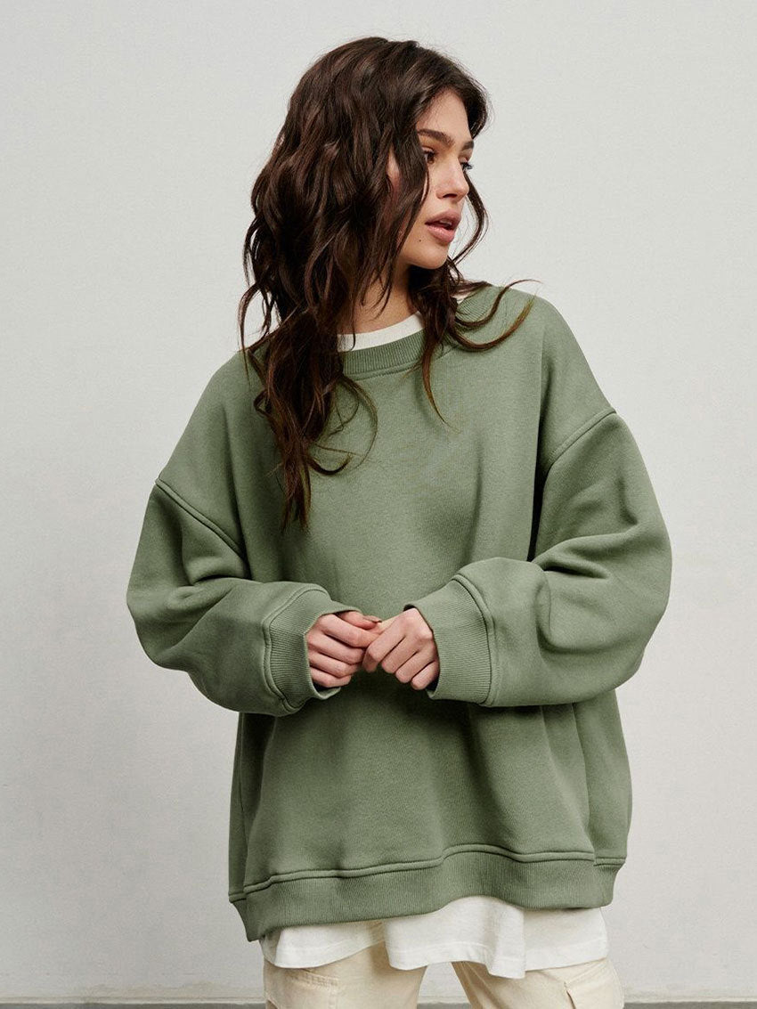 Dulcira | Women's Oversized Sweatshirt In Solid Color Design
