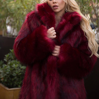 Dulcira | Ladies Luxurious Faux Fur Coat with Voluminous Sleeves