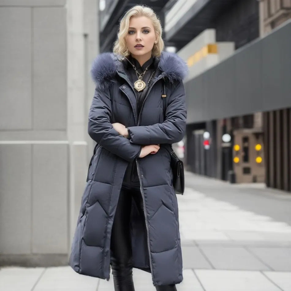 Dulcira | Long Winter Coat with Fur Hood