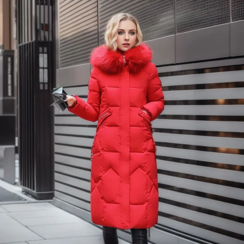 Dulcira | Long Winter Coat with Fur Hood