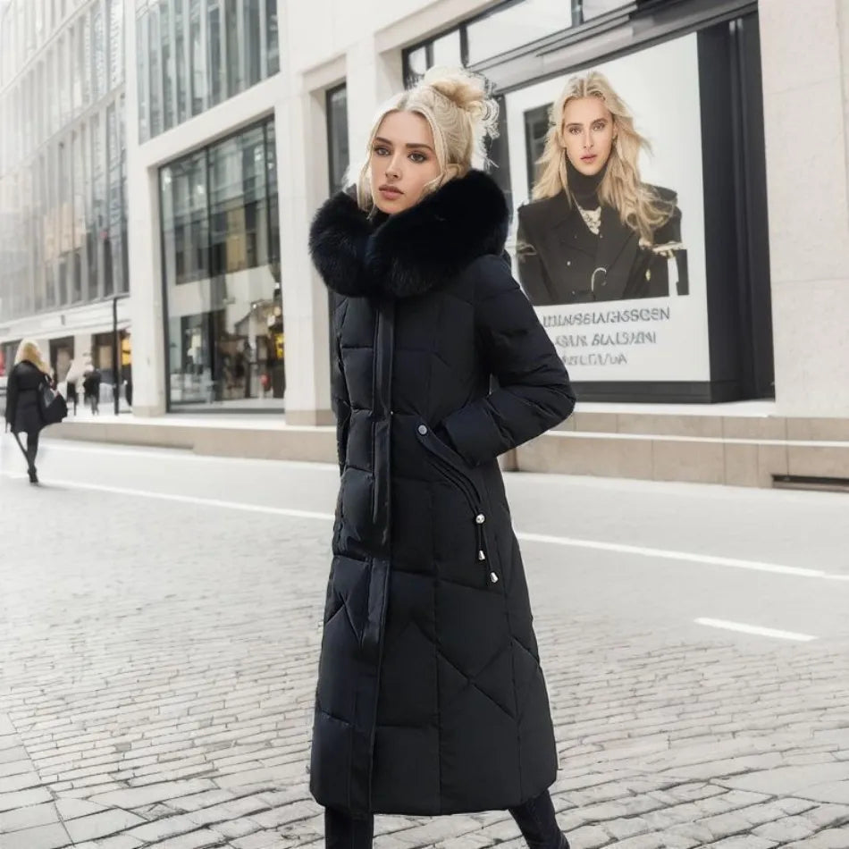 Dulcira | Long Winter Coat with Fur Hood