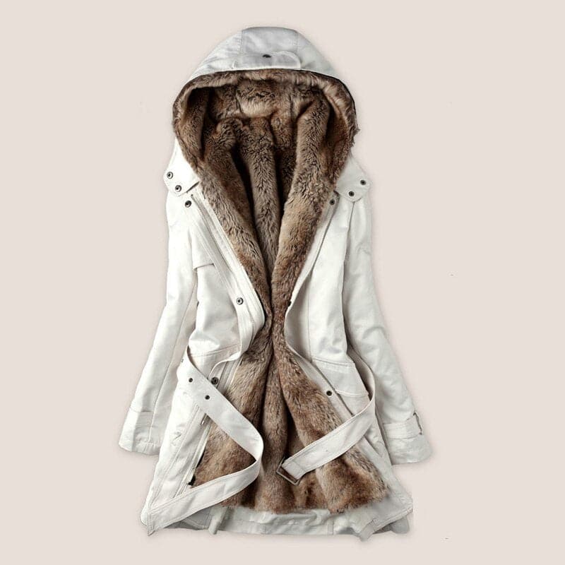 Dulcira | Faux Fur Lined Parka Hooded Parka Up To The Middle Of The Thigh
