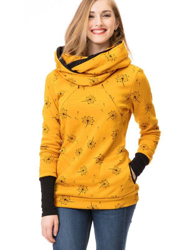 Dulcira | Maternity Chaps Nurse Sweatshirts Floral Print Bags Zipper Nursing Clothing
