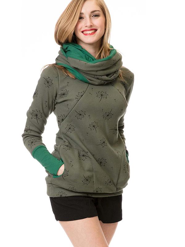 Dulcira | Maternity Chaps Nurse Sweatshirts Floral Print Bags Zipper Nursing Clothing
