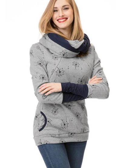 Dulcira | Maternity Chaps Nurse Sweatshirts Floral Print Bags Zipper Nursing Clothing