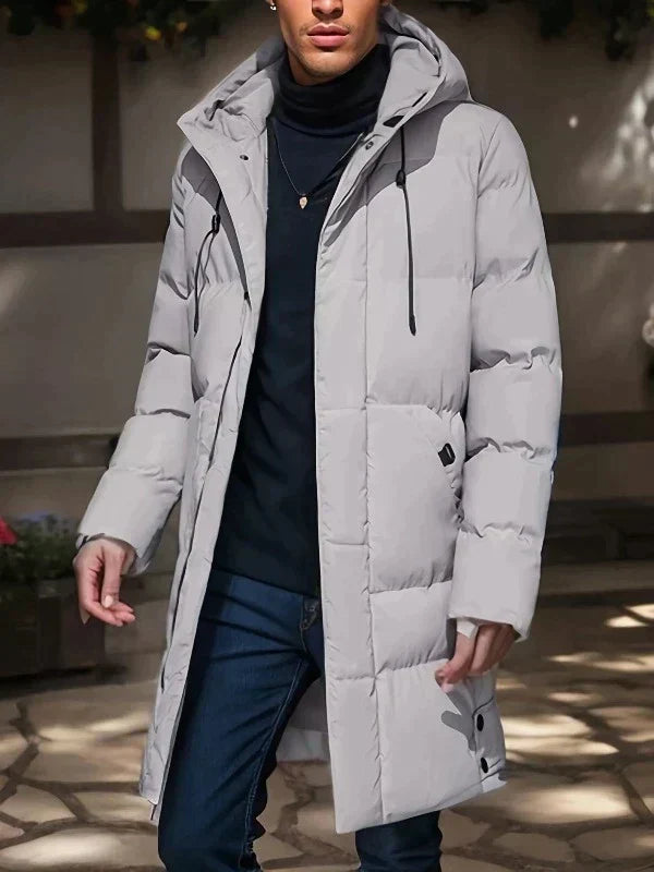 Dulcira | Men's Puffer Winter Jacket - Hooded Long Design