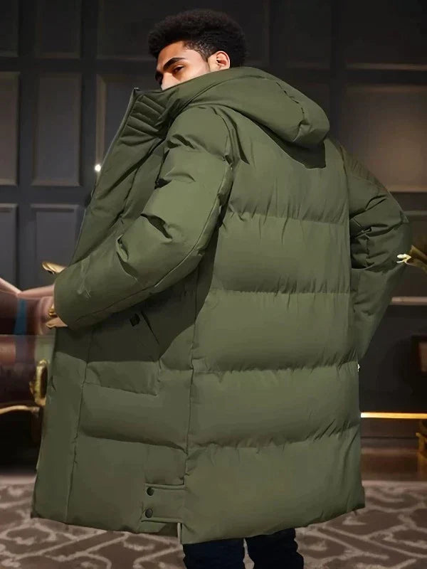 Dulcira | Men's Puffer Winter Jacket - Hooded Long Design