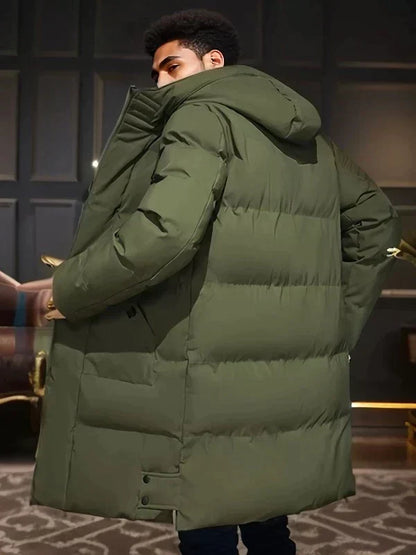 Dulcira | Men's Puffer Winter Jacket - Hooded Long Design