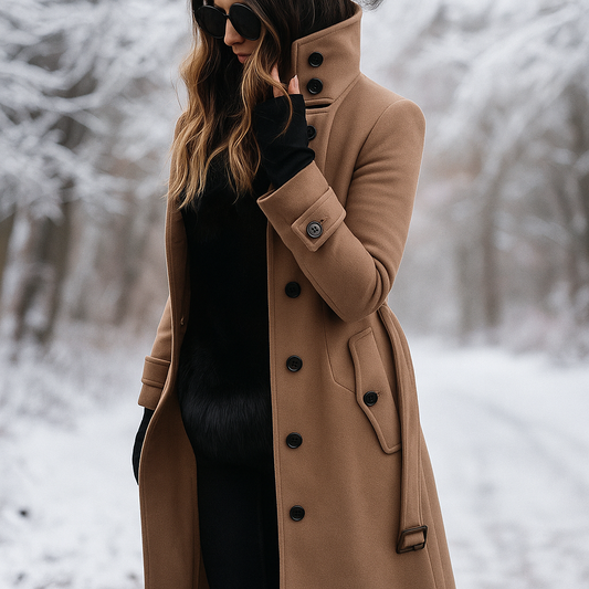 Dulcira | Elegant Double-Breasted Jacket with High Collar