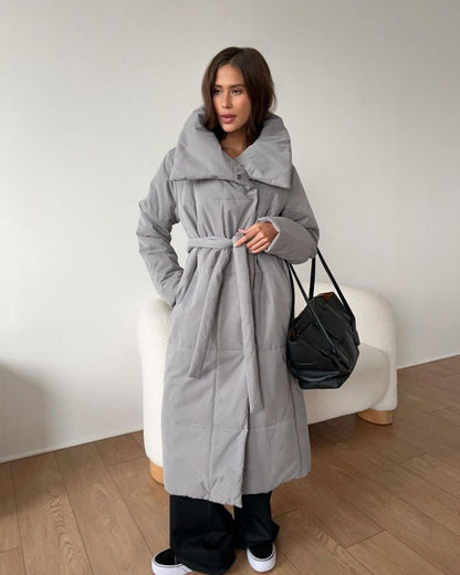 Dulcira | Long Puffer Jacket with Belt