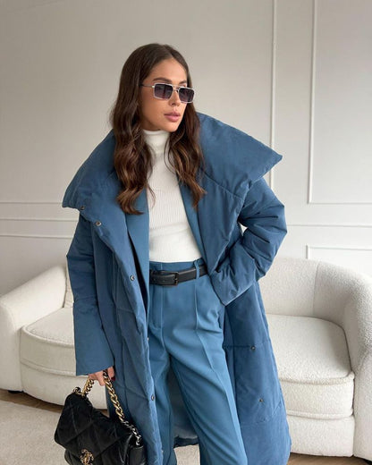 Dulcira | Long Puffer Jacket with Belt