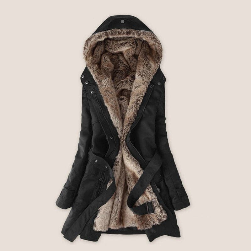 Dulcira | Faux Fur Lined Parka Hooded Parka Up To The Middle Of The Thigh