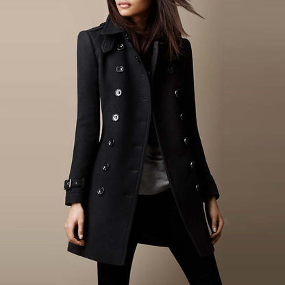 Ladies Wool Winter Coat with Classic Cut & Winter Design Dulcira