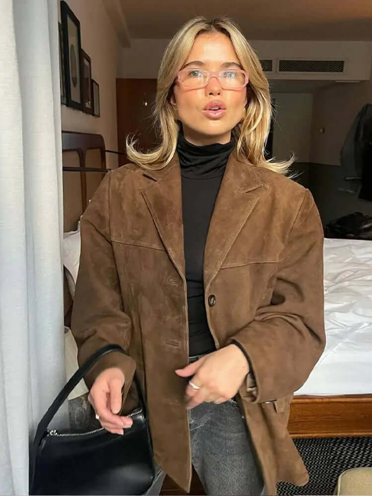 Dulcira | Suede Jacket Classic Brown Jacket