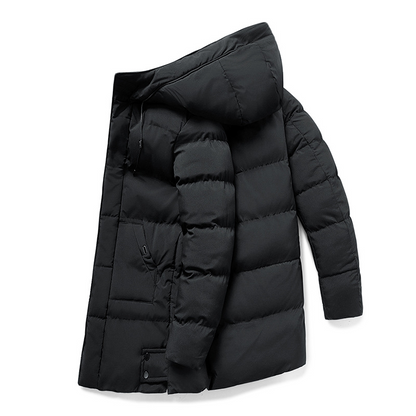 Dulcira | Men's Puffer Winter Jacket - Hooded Long Design