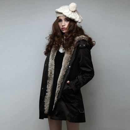 Dulcira | Faux Fur Lined Parka Hooded Parka Up To The Middle Of The Thigh