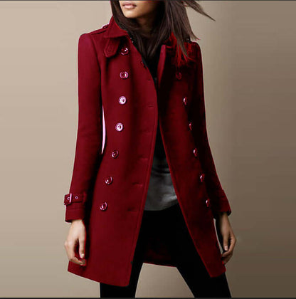 Ladies Wool Winter Coat with Classic Cut & Winter Design Dulcira