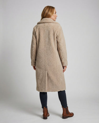 Women's Faux Fur Jacket with Teddy Look & Long Fit Dulcira
