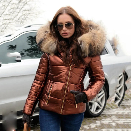 Dulcira | Women's Winter Jacket with Hood and Faux Fur Lining
