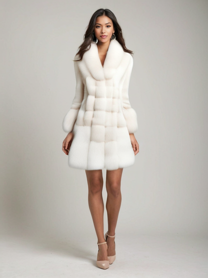 Dulcira | Winter Long with Contrast Collar for Women Ideal for The Cold Season