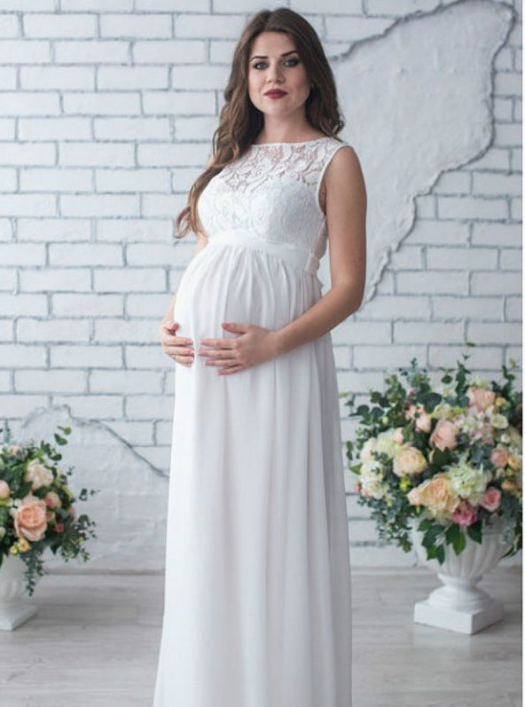 Women Elegant Lace Maternity Maxi Dress Dulcira