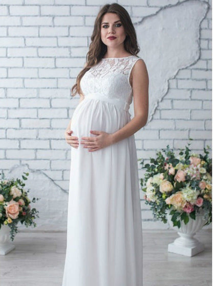Women Elegant Lace Maternity Maxi Dress Dulcira