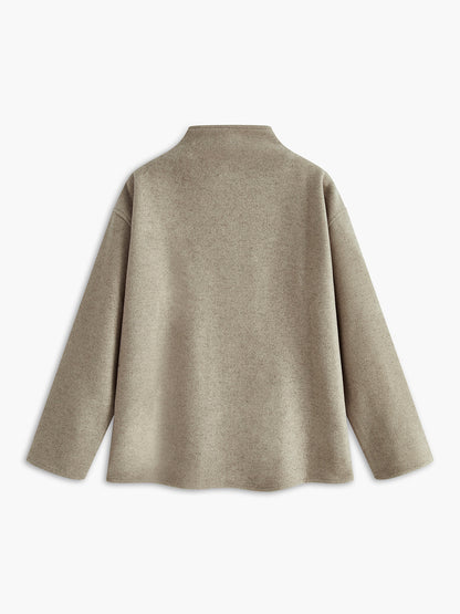 Dulcira | Button-Down-Jacket Women Short Beige Jacket with Modern Cut
