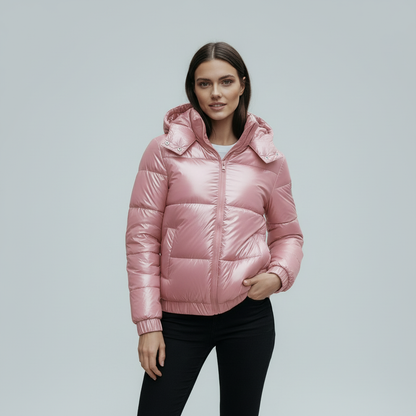 Dulcira | Insulated Shiny Hooded Women's Winter Jacket