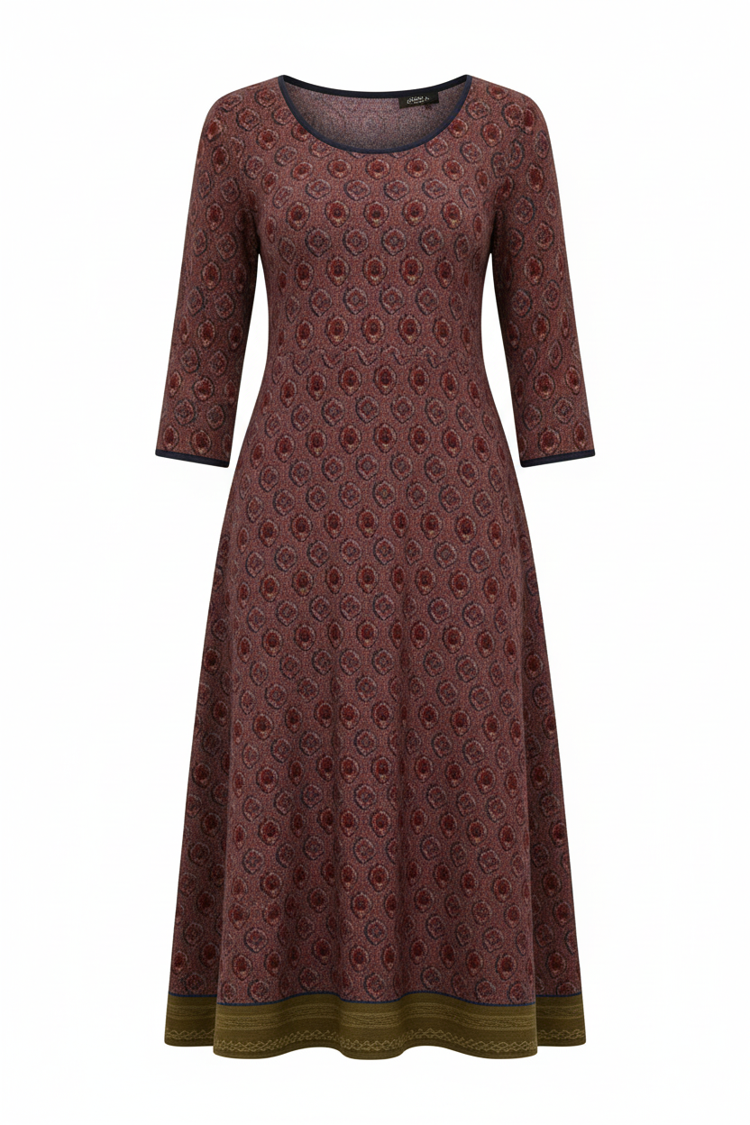 Dulcira | Geometric Printed Retro Dress Spandex & Microfiber