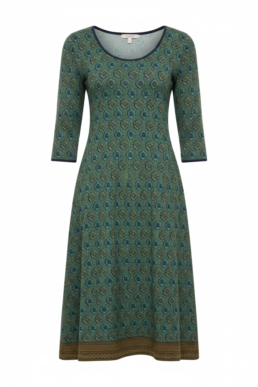 Dulcira | Geometric Printed Retro Dress Spandex & Microfiber
