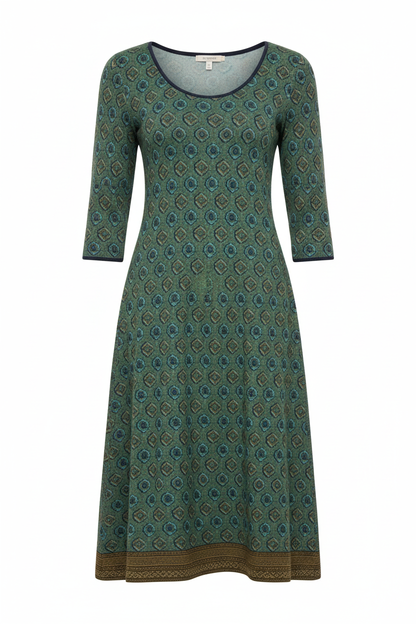 Dulcira | Geometric Printed Retro Dress Spandex & Microfiber