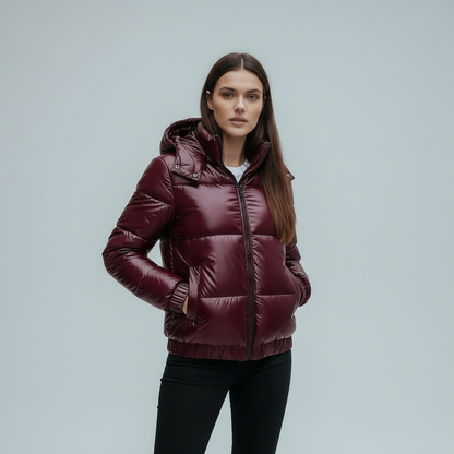 Dulcira | Insulated Shiny Hooded Women's Winter Jacket