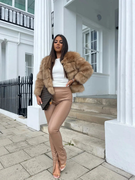 Dulcira | Warm Short Fluffy Jacket Faux Fur Coat for Women