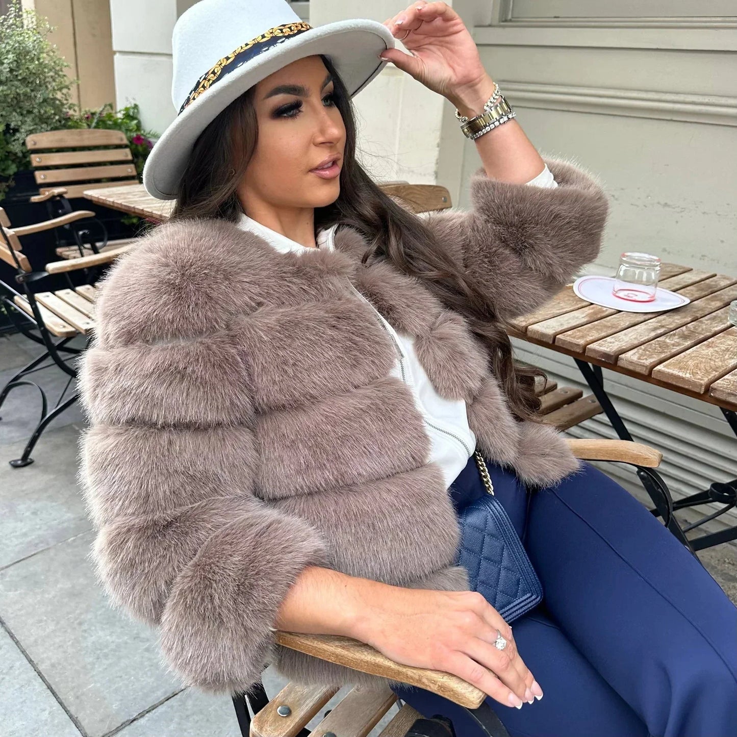 Dulcira | Warm Short Fluffy Jacket Faux Fur Coat for Women