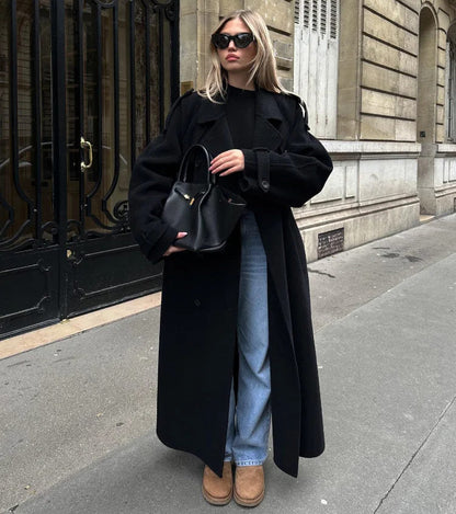 Dulcira | Women's Oversized Long Jacket with Lapel Collar