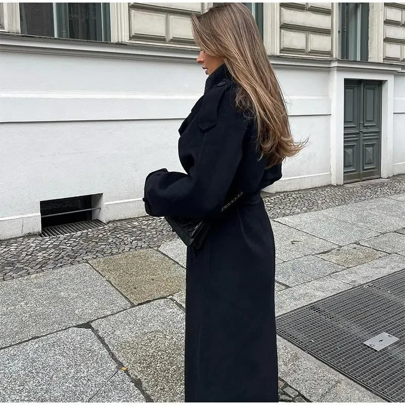 Dulcira | Women's Oversized Long Jacket with Lapel Collar