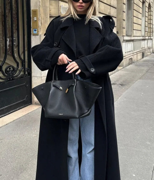 Dulcira | Women's Oversized Long Jacket with Lapel Collar