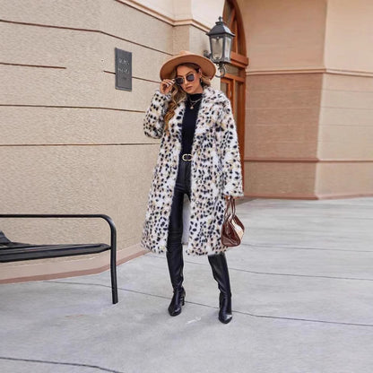 Women's Cozy Leo Coat with Belt and Collar