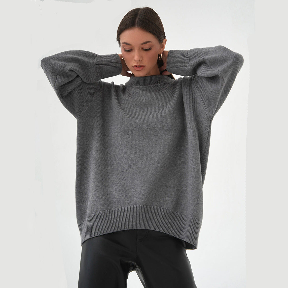 Dulcira | Women chunky knit sweater with loose fit and casual V-neck