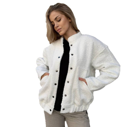 Dulcira | Women's snuggly jacket with button closure and practical pockets