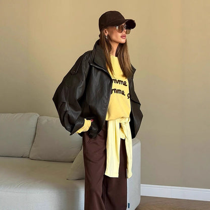 Women's Oversized Leather Jacket Dulcira