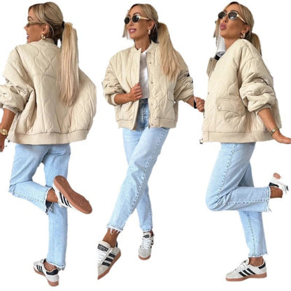 Ladies Padded Bomber Jacket In Sporty-Elegant Style Dulcira