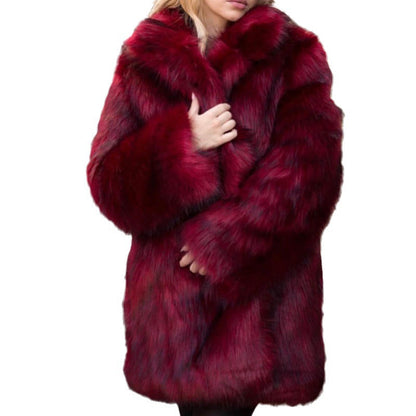 Dulcira | Ladies Luxurious Faux Fur Coat with Voluminous Sleeves